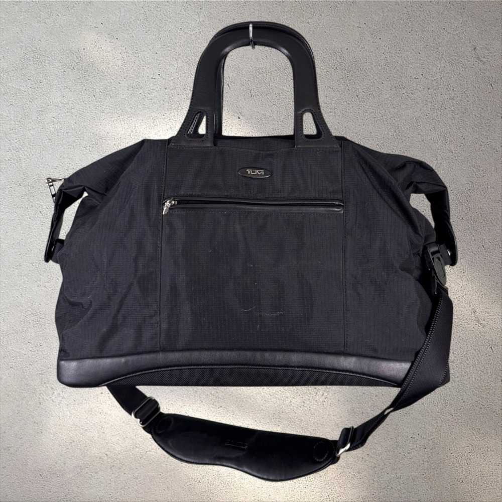 Tumi Alpha 2 Expandable Travel Satchel Duffle Duffel Bag Black